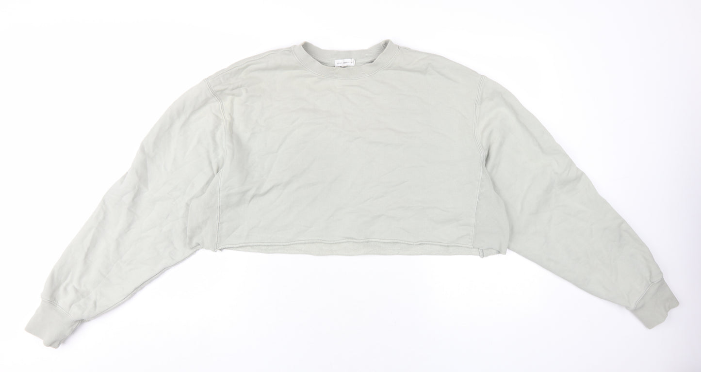 Good American Womens Green Cotton Pullover Sweatshirt Size L Pullover