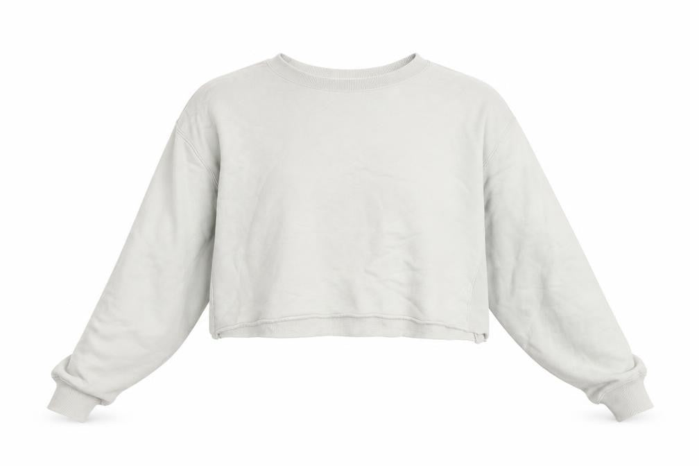 Front view of Good American women’s green cotton pullover sweatshirt, size L, pullover