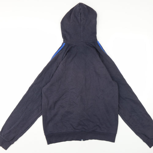 adidas Mens Blue Cotton Full Zip Hoodie Size M