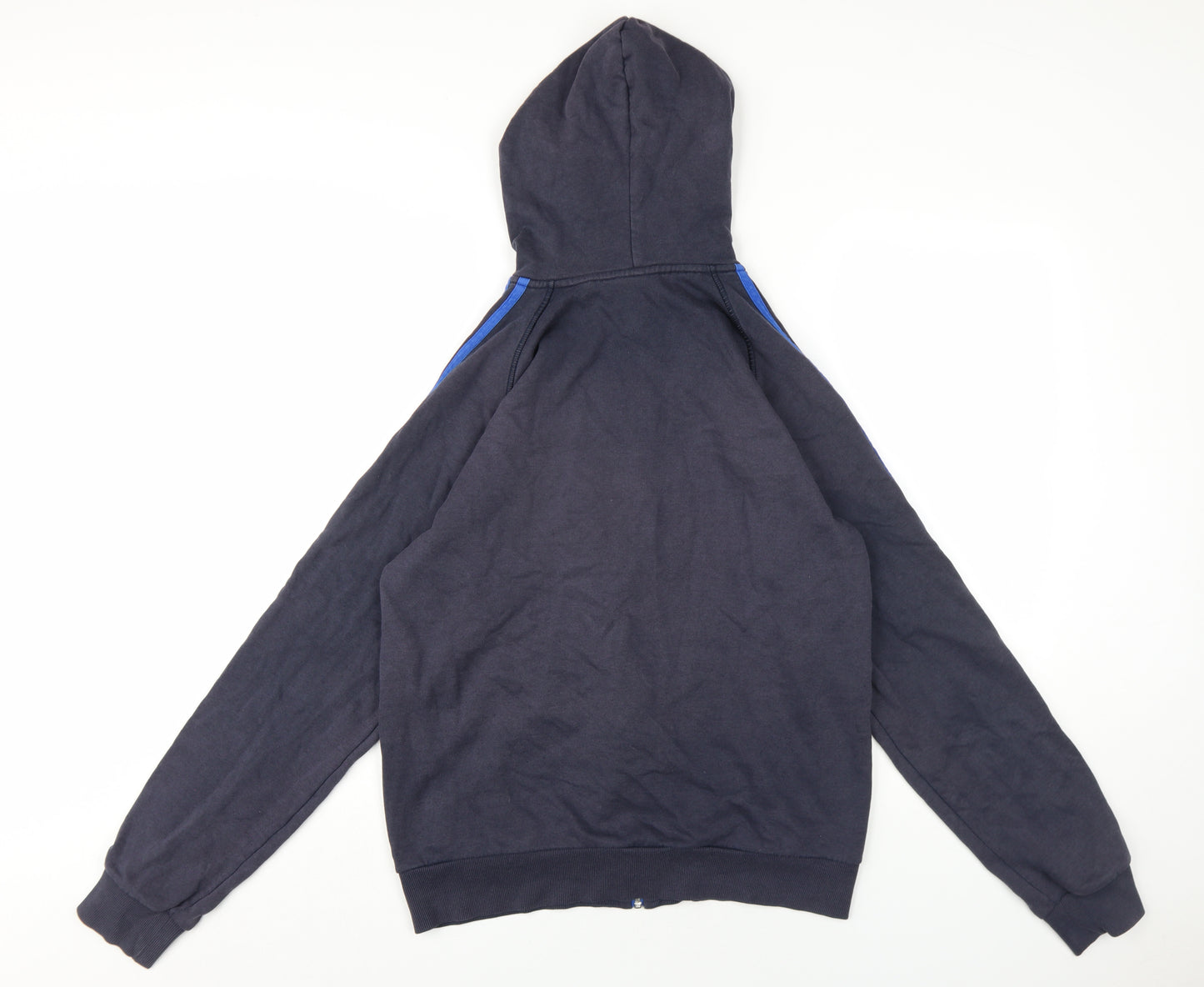 adidas Mens Blue Cotton Full Zip Hoodie Size M