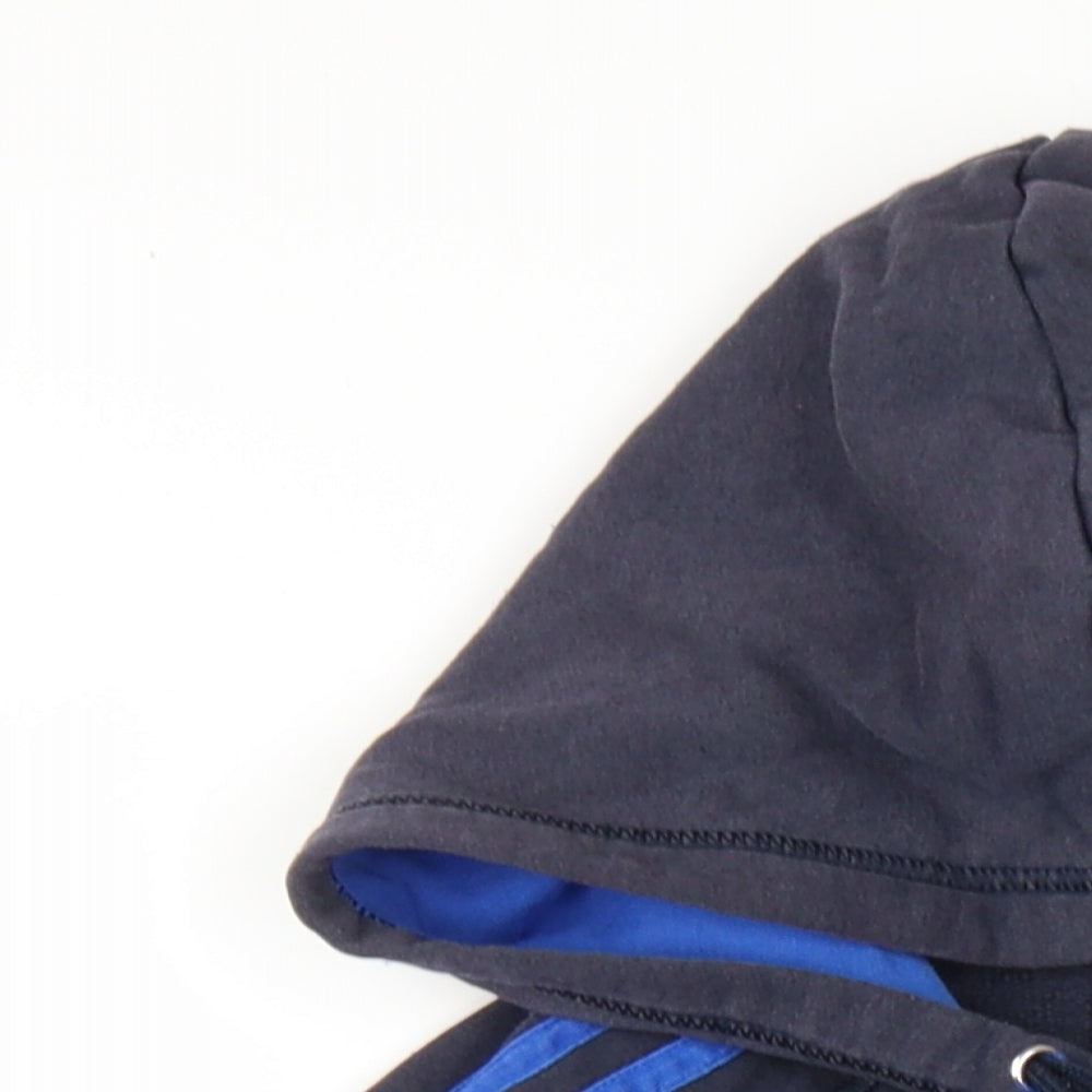 adidas Mens Blue Cotton Full Zip Hoodie Size M