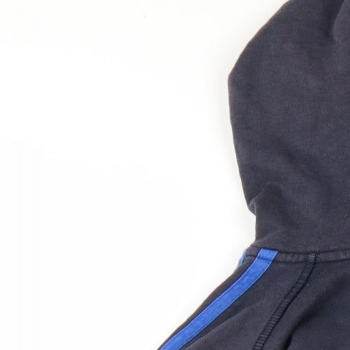 adidas Mens Blue Cotton Full Zip Hoodie Size M