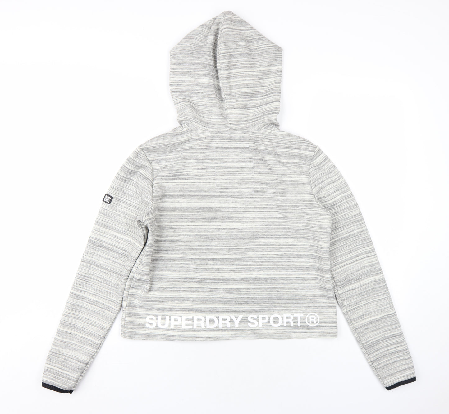 Superdry Womens Grey Polyester Pullover Hoodie Size S Zip