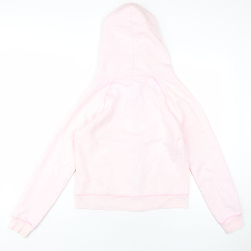 PINK Womens Pink Cotton Full Zip Hoodie Size M Zip