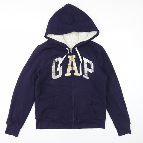 Gap Womens Blue Cotton Full Zip Hoodie Size M Zip