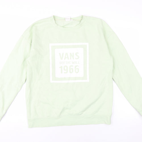 VANS Womens Green Cotton Pullover Sweatshirt Size M Pullover