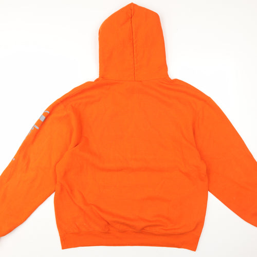 Champion Mens Orange Cotton Pullover Hoodie Size L