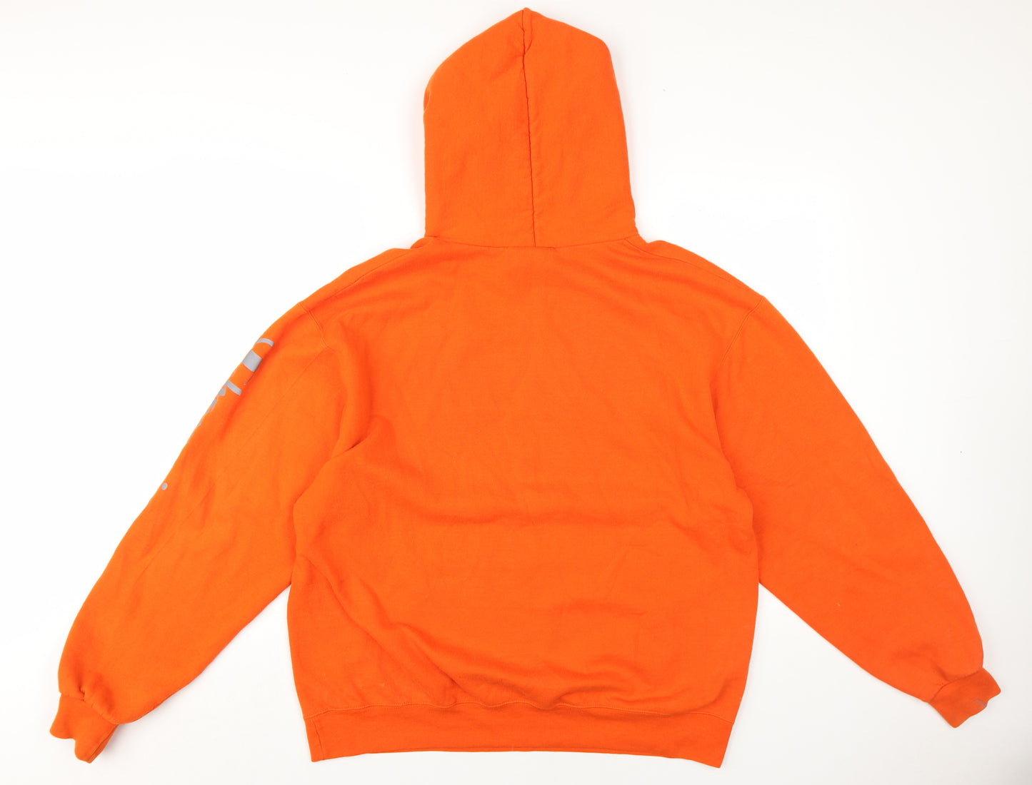 Champion Mens Orange Cotton Pullover Hoodie Size L