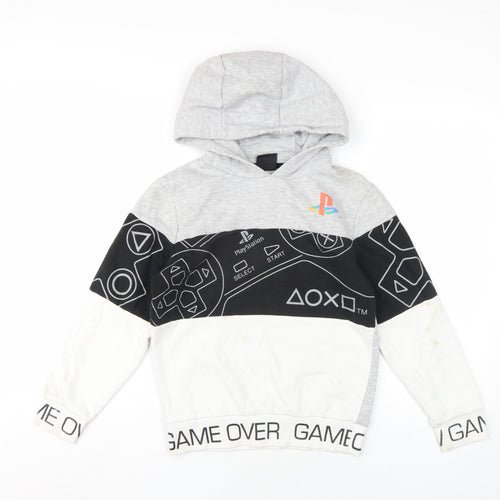 PlayStation Boys Multicoloured Geometric Cotton Pullover Hoodie Size 10 Years Pullover