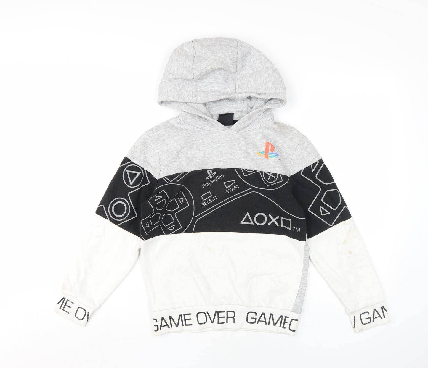 PlayStation Boys Multicoloured Geometric Cotton Pullover Hoodie Size 10 Years Pullover