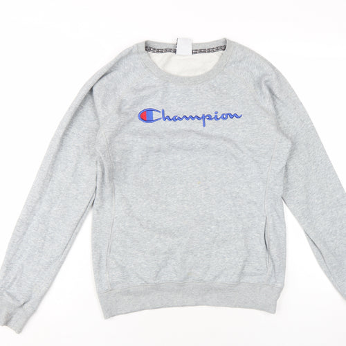 Champion Womens Grey Cotton Pullover Sweatshirt Size M Pullover