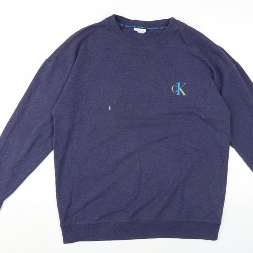 Calvin Klein Mens Blue Cotton Pullover Sweatshirt Size L