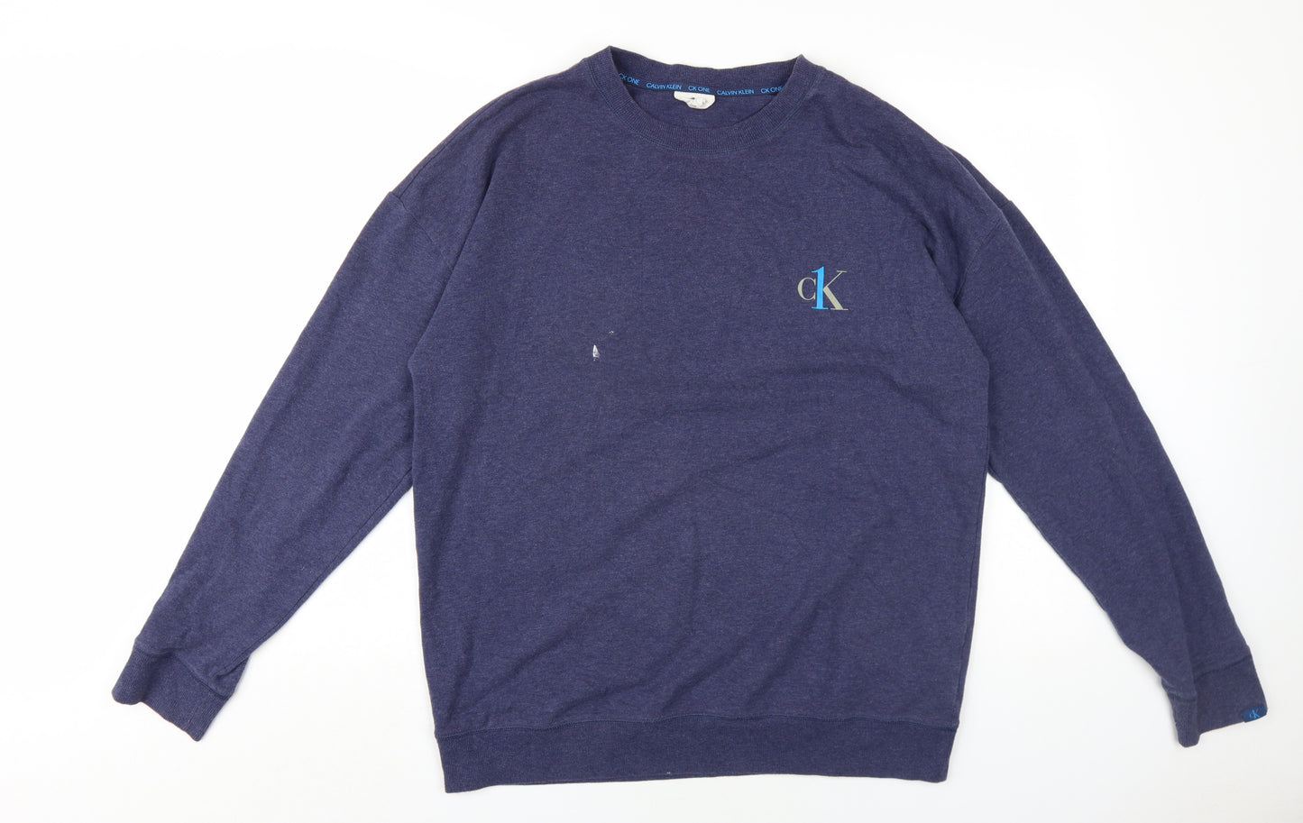 Calvin Klein Mens Blue Cotton Pullover Sweatshirt Size L