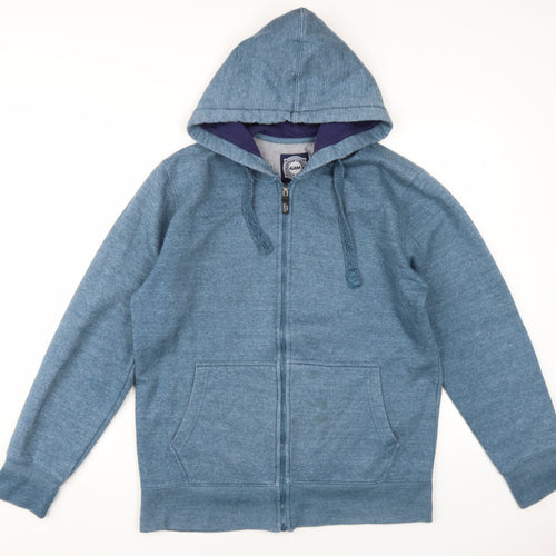 KAM Mens Blue Cotton Full Zip Hoodie Size L