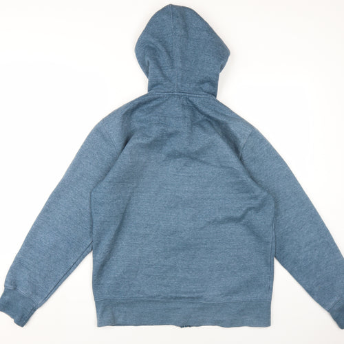 KAM Mens Blue Cotton Full Zip Hoodie Size L