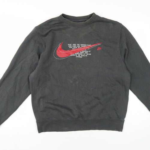 Nike Mens Grey Cotton Pullover Sweatshirt Size S