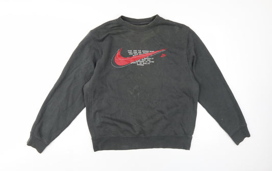 Nike Mens Grey Cotton Pullover Sweatshirt Size S