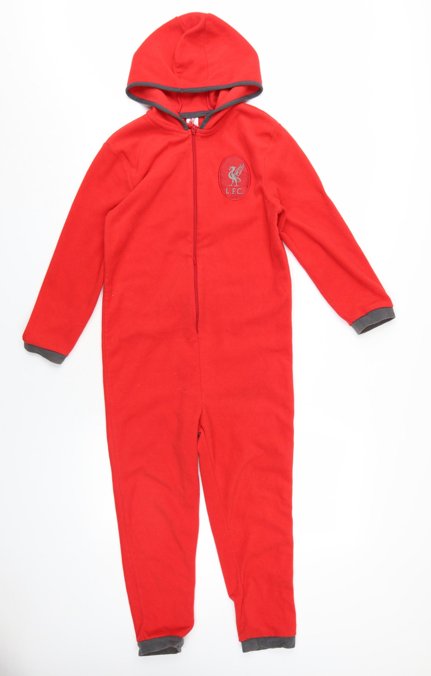 Liverpool FC Boys Red Solid Polyester One Piece Size 9-10 Years Zip
