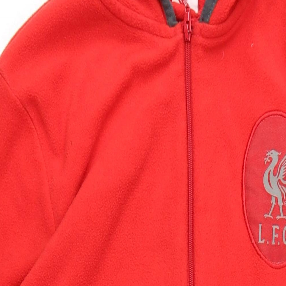 Liverpool FC Boys Red Solid Polyester One Piece Size 9-10 Years Zip