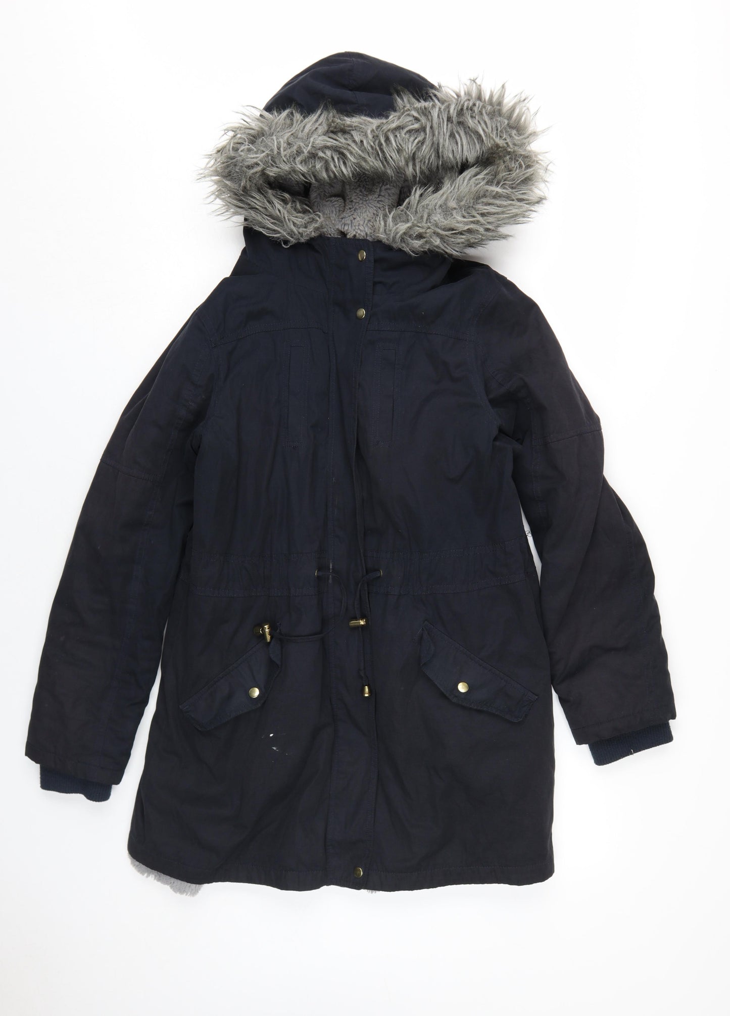 Oasis Womens Black Parka Coat Size M Zip