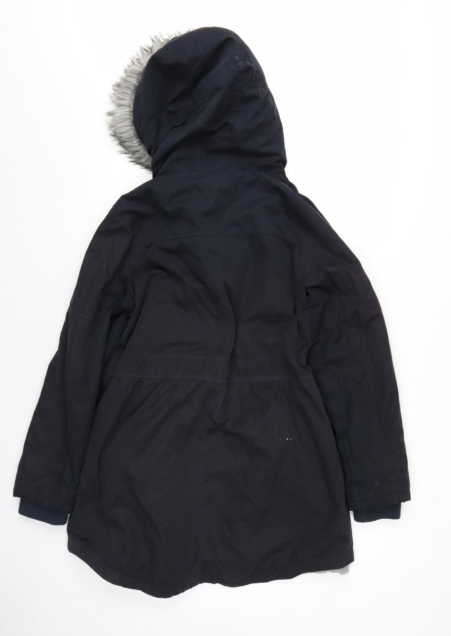 Oasis Womens Black Parka Coat Size M Zip