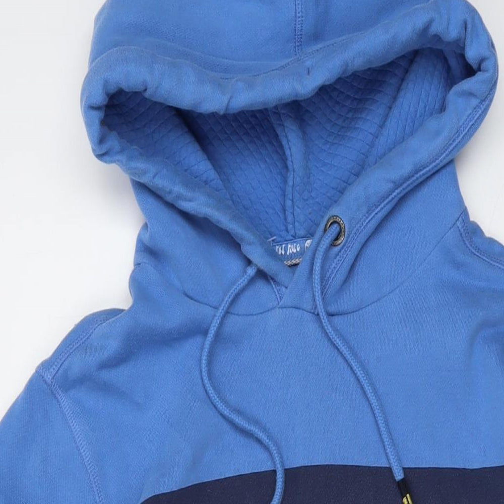 Fat Face Mens Blue Cotton Pullover Hoodie Size M