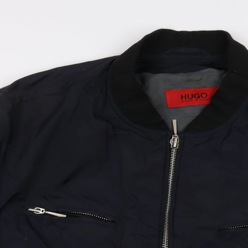 HUGO BOSS Mens Blue Bomber Jacket Jacket Size 2XL Zip