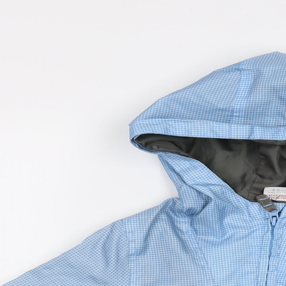 Mini Club Boys Blue Check Jacket Size 4-5 Years Pullover