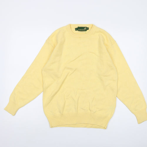 Jumpers Womens Yellow Crew Neck Cotton Pullover Jumper Size 10