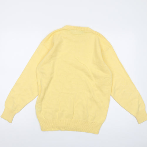 Jumpers Womens Yellow Crew Neck Cotton Pullover Jumper Size 10