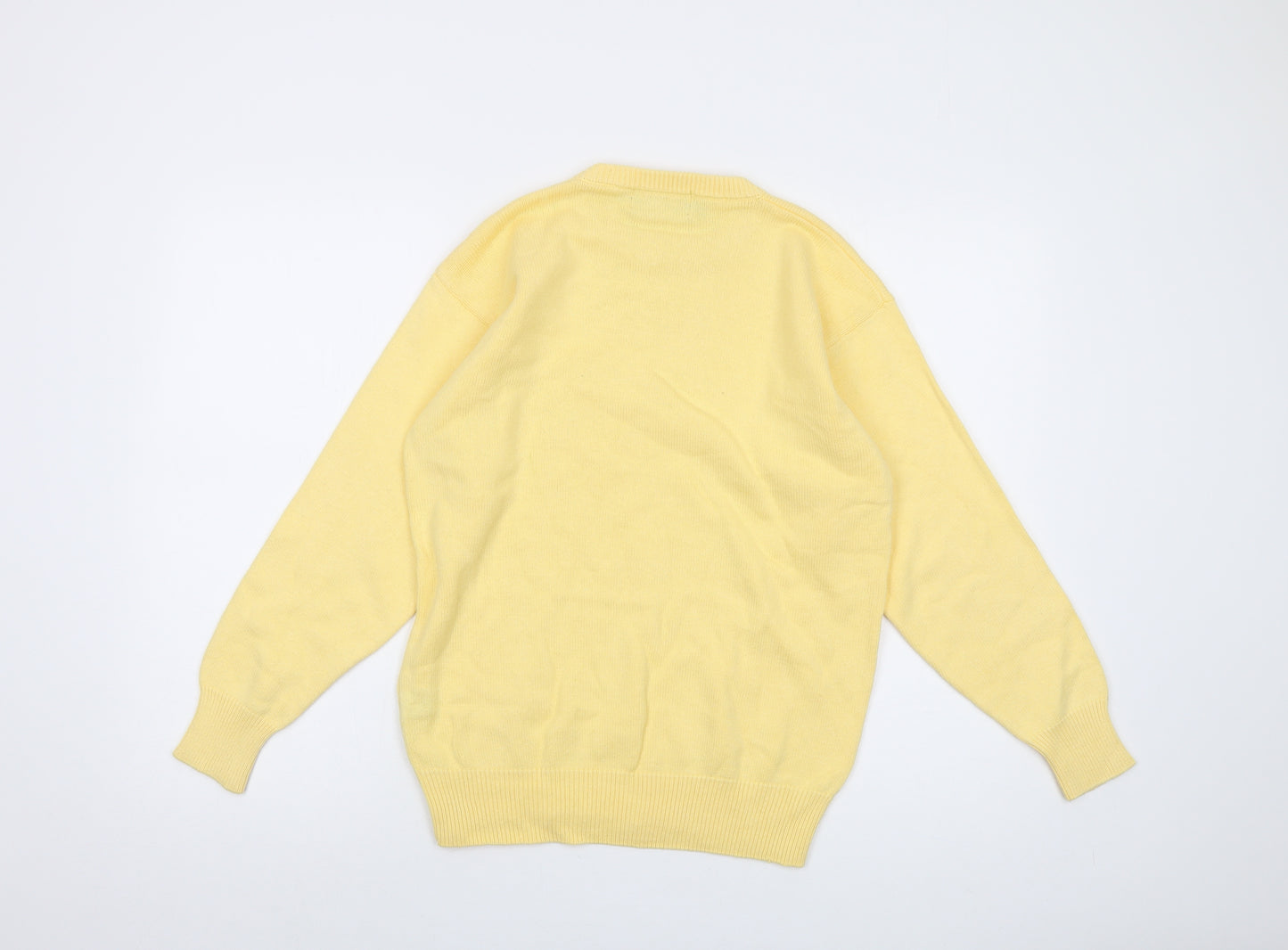 Jumpers Womens Yellow Crew Neck Cotton Pullover Jumper Size 10