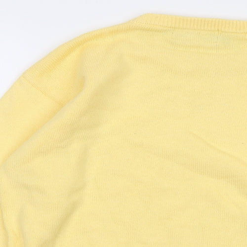 Jumpers Womens Yellow Crew Neck Cotton Pullover Jumper Size 10