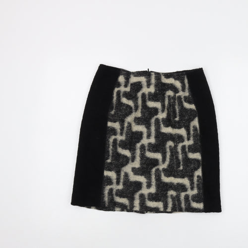 Clements Ribeiro Womens Black Wool Mini Skirt Size 28 in Zip