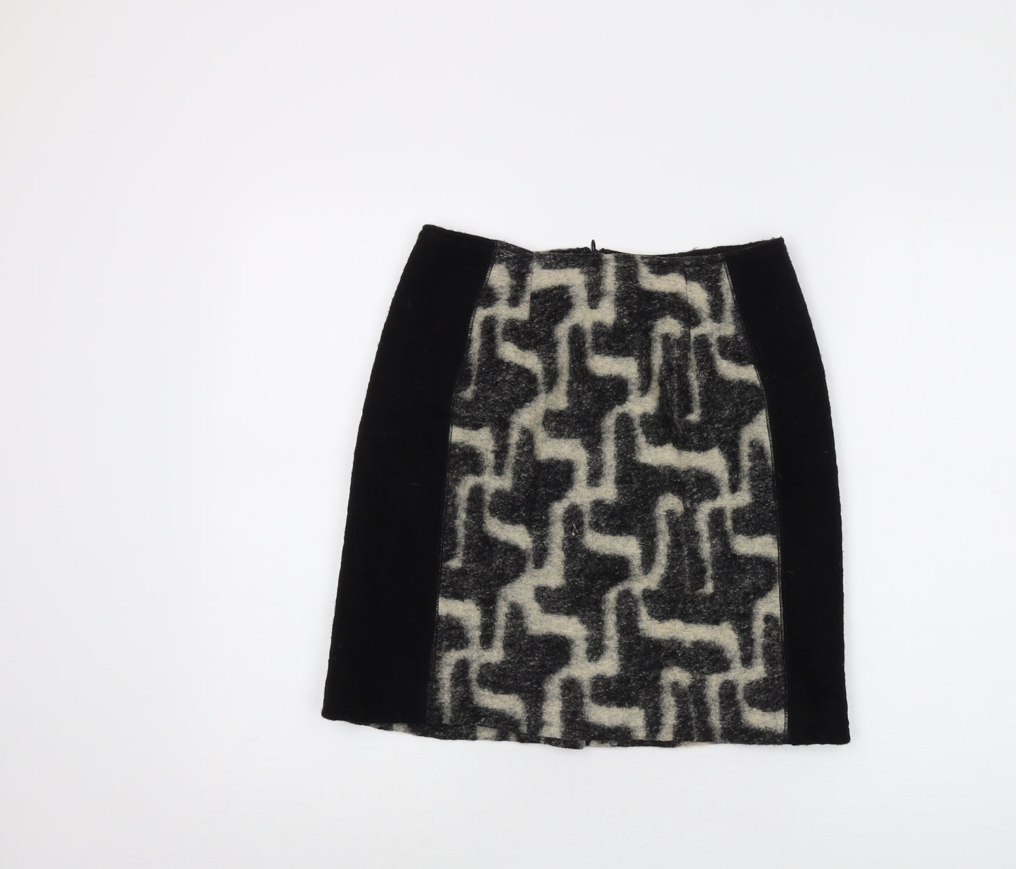 Clements Ribeiro Womens Black Wool Mini Skirt Size 28 in Zip