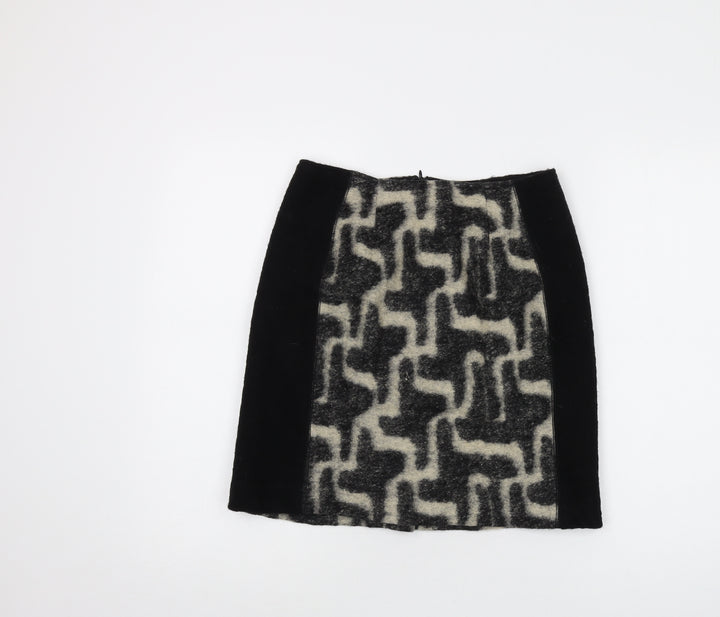 Clements Ribeiro Womens Black Wool Mini Skirt Size 28 in Zip