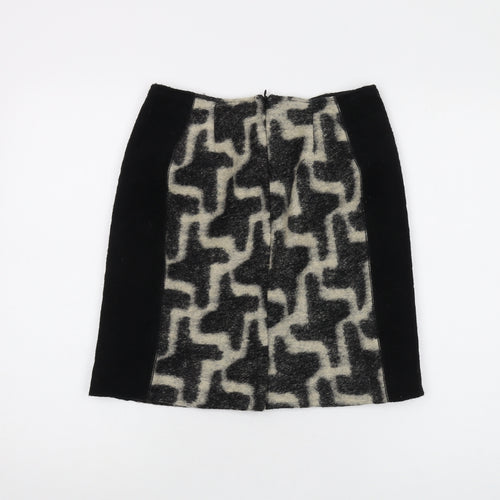Clements Ribeiro Womens Black Wool Mini Skirt Size 28 in Zip