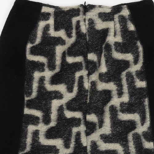 Clements Ribeiro Womens Black Wool Mini Skirt Size 28 in Zip