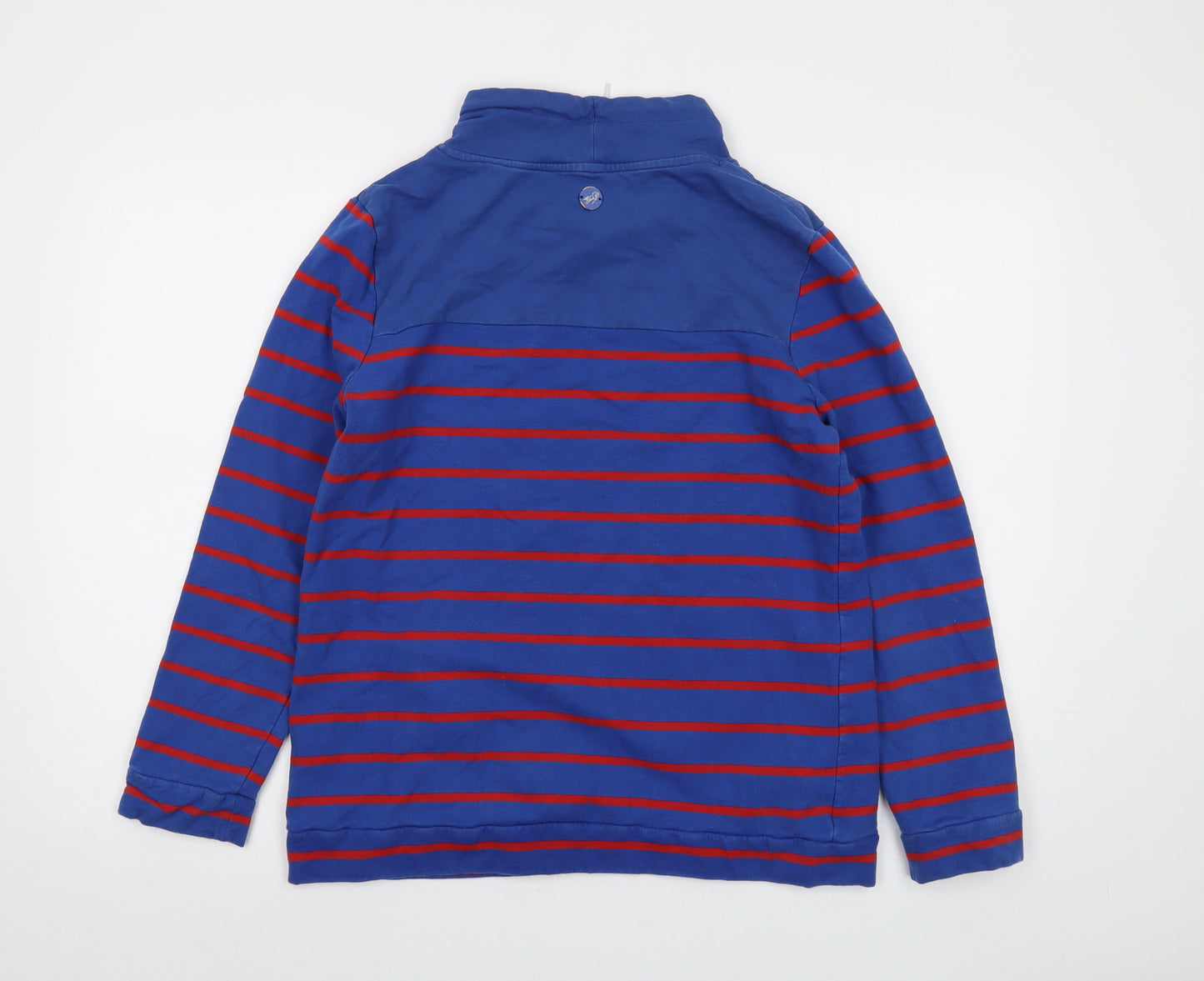 Equestrian Womens Blue Striped Cotton Pullover Sweatshirt Size 14 Pullover