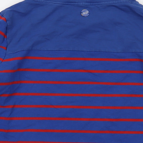 Equestrian Womens Blue Striped Cotton Pullover Sweatshirt Size 14 Pullover