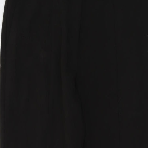 ICHI Womens Black Polyester Trousers Size 8 L30 in Regular Hook & Eye