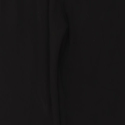 ICHI Womens Black Polyester Trousers Size 8 L30 in Regular Hook & Eye
