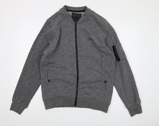 DNM Dissident Mens Grey Cotton Full Zip Sweatshirt Size M