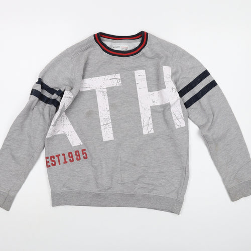Minoti Boys Grey Cotton Pullover Sweatshirt Size 12-13 Years Pullover