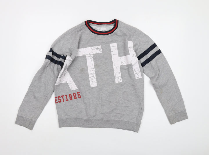 Minoti Boys Grey Cotton Pullover Sweatshirt Size 12-13 Years Pullover