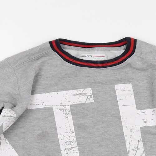 Minoti Boys Grey Cotton Pullover Sweatshirt Size 12-13 Years Pullover