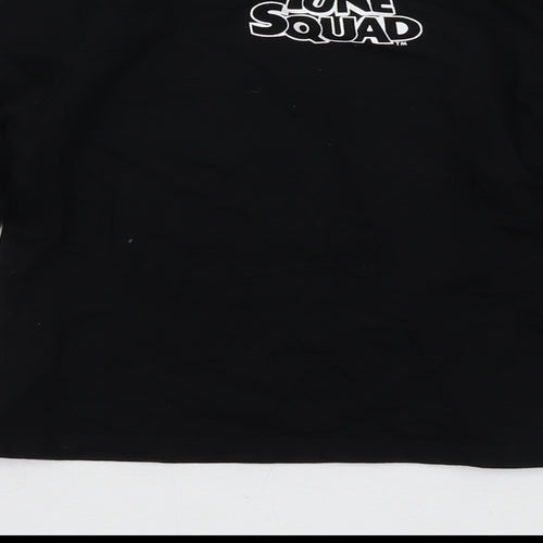 Space Jam Boys Black Cotton Basic T-Shirt Size 4-5 Years Crew Neck Pullover - Tune Squad