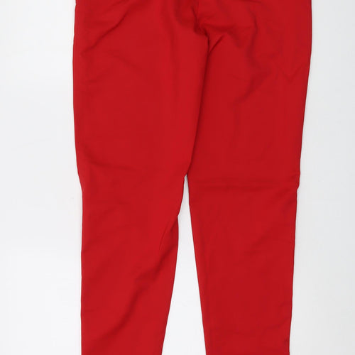 Mango Womens Red Cotton Chino Trousers Size 10 L30 in Regular Button