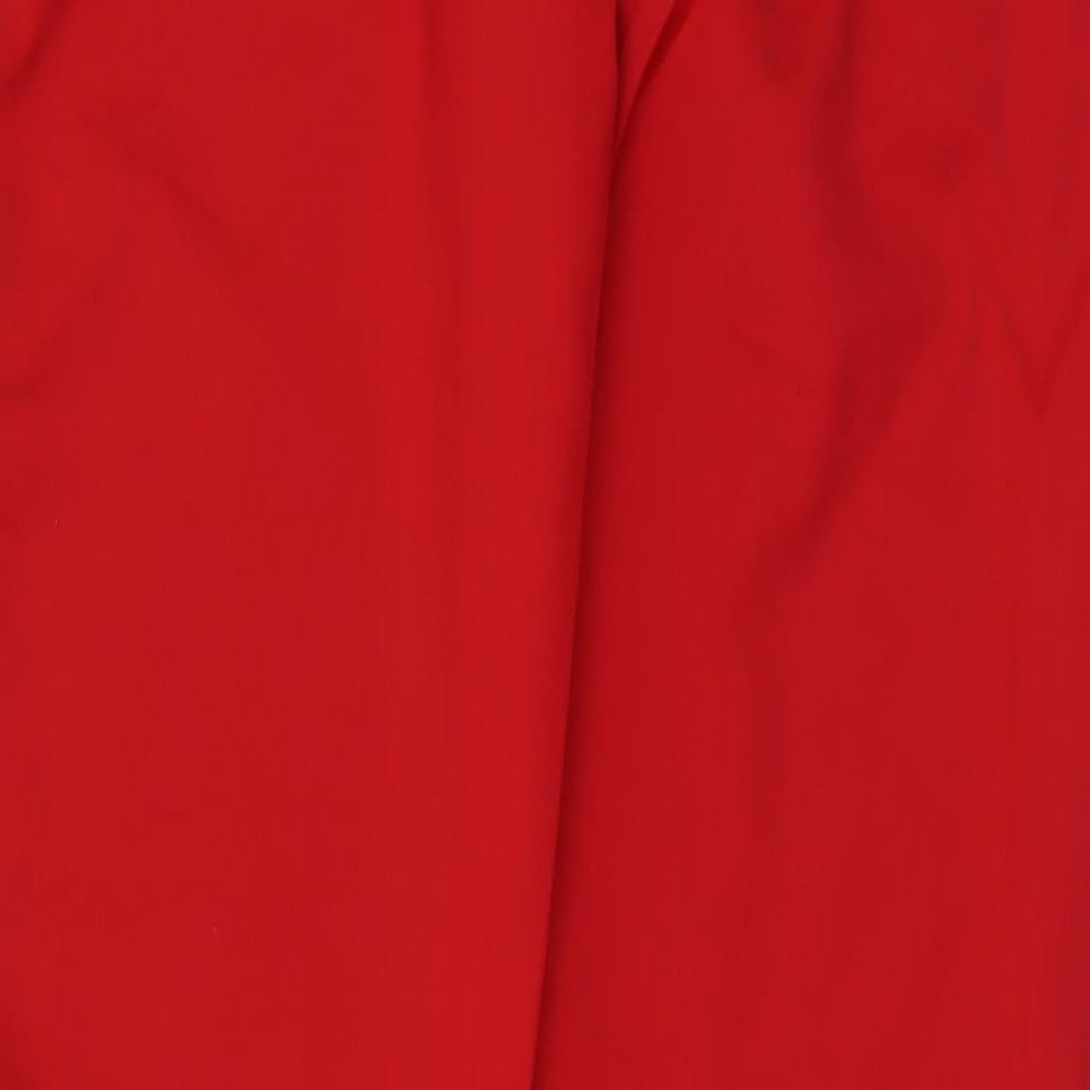 Mango Womens Red Cotton Chino Trousers Size 10 L30 in Regular Button