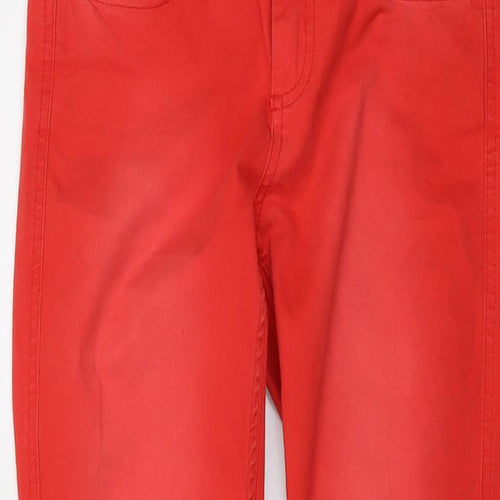 MOTIVI Womens Red Cotton Skinny Jeans Size 10 L31 in Regular Button