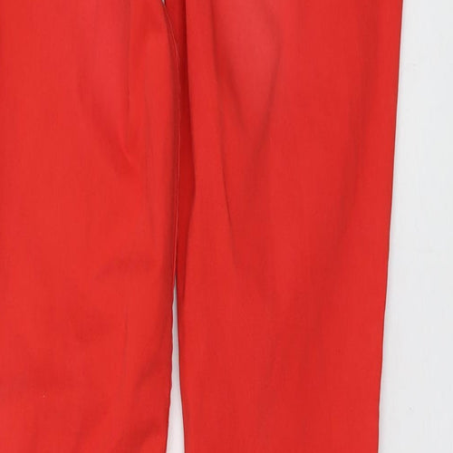 MOTIVI Womens Red Cotton Skinny Jeans Size 10 L31 in Regular Button